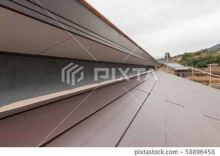Wooden house construction site 58896458