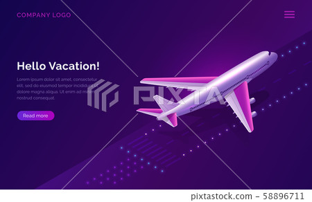 Hello, vacation, travel concept plane taking off Hello, vacation, travel concept plane taking off 58896711