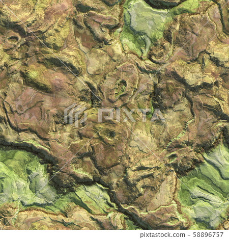 Aerial view from air plane of green nature mountains seamless texture background. 3d illustration Aerial view from air plane of green nature mountains seamless texture background. 3d illustration 58896757