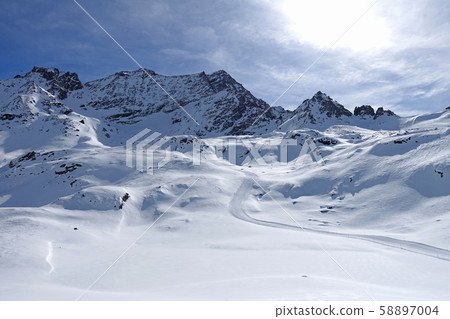 St. Moritz Corvatsch, winter ski resort in Switzerland 58897004