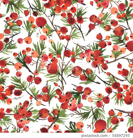 Christmas watercolor seamless pattern spruce and Christmas watercolor seamless pattern spruce and 58897293