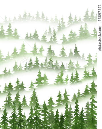 Christmas and New Year watercolor mountains Christmas and New Year watercolor mountains 58897371