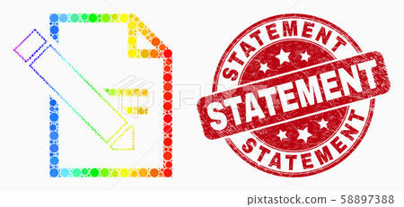 Vector Bright Dotted Edit Text Page Icon and Distress Statement Stamp Vector Bright Dotted Edit Text Page Icon and Distress Statement Stamp 58897388