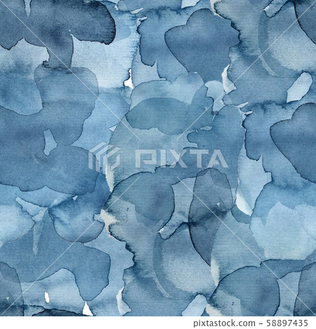 Abstract watercolor seamless pattern in indigo Abstract watercolor seamless pattern in indigo 58897435