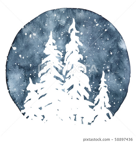 Watercolor Christmas and New Year illustration Watercolor Christmas and New Year illustration 58897436