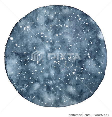 Watercolor circle backround of a night sky Watercolor circle backround of a night sky 58897437