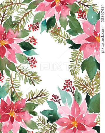 Christmas floral arrangement of poinsettia, spruce Christmas floral arrangement of poinsettia, spruce 58897454