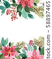Watercolor Christmas arrangement of evergeen 58897465