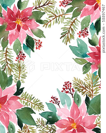 Christmas floral arrangement template of 58897467