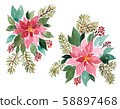 Loose Watercolor evergreen plants for Christmas 58897468