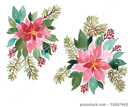 Loose Watercolor evergreen plants for Christmas Loose Watercolor evergreen plants for Christmas 58897468