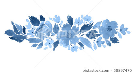Loose watercolor floral arrangement. Hand painted 58897470