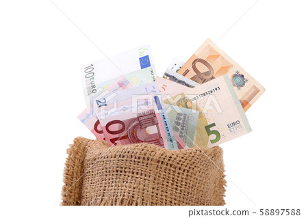 Euro banknotes close up, European currency Euro banknotes close up, European currency 58897588