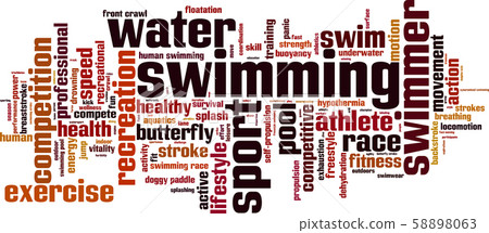Swimming word cloud Swimming word cloud 58898063