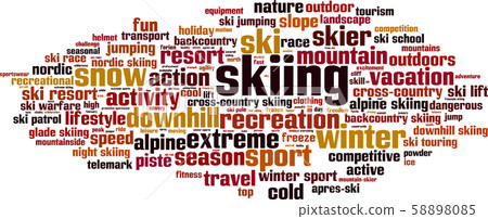 Skiing word cloud Skiing word cloud 58898085