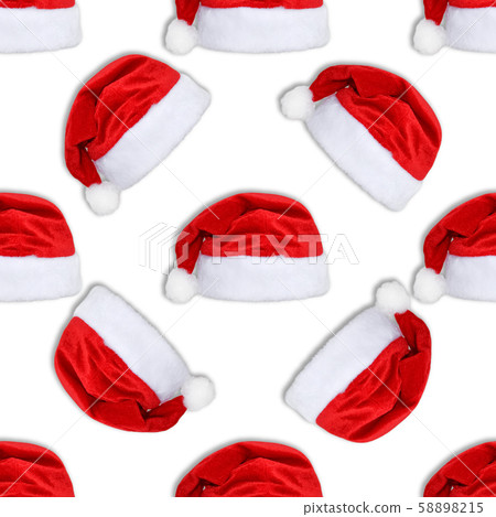 Santa Claus red hat isolated on white background. Santa Claus red hat isolated on white background. 58898215