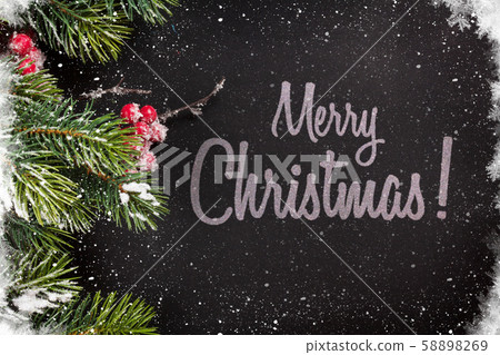 Christmas card with fir tree branch 58898269