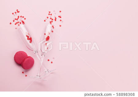 Champagne glasses and sweets Champagne glasses and sweets 58898308