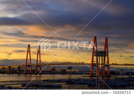 Nagoya Port Kinjo Pier Sunset Sky 58898733