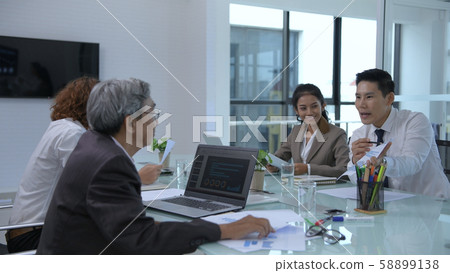 Business concepts. The young man is negotiating Business concepts. The young man is negotiating 58899138