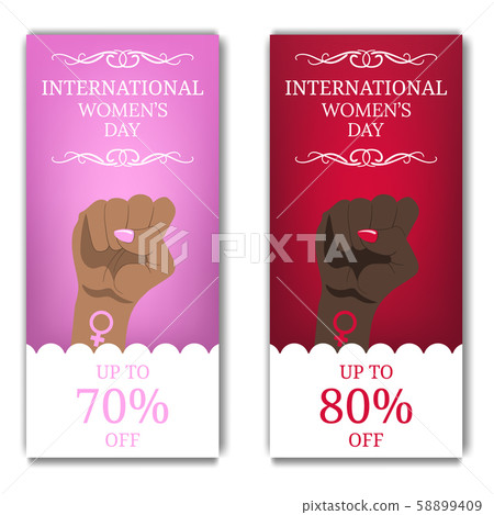 International Women's Day Discount, Flyer, Brochure. Women's March. Multinational Equality. Female 58899409