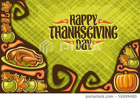 Vector greeting card for Thanksgiving Day - Stock Illustration ...