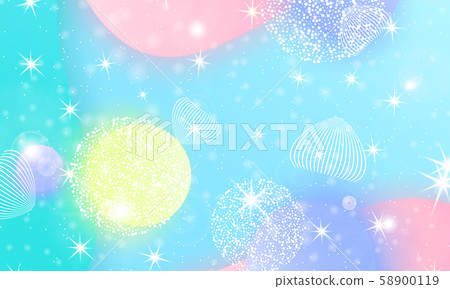 Unicorn rainbow. Fluid shapes composition. 58900119