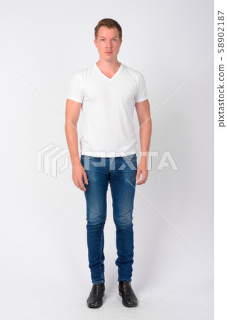 Full body shot of young handsome man 58902187