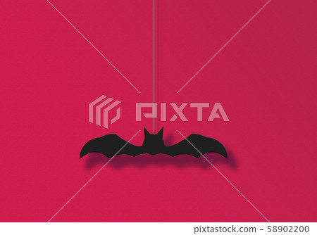 Illustrations of bat decorations hanging on the wall Halloween, haunted house, etc. 58902200
