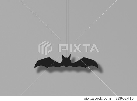 Illustrations of bat decorations hanging on the wall Halloween, haunted house, etc. 58902416