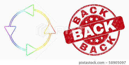 Vector Bright Dot CCW Circulation Arrows Icon and Scratched Back Watermark Vector Bright Dot CCW Circulation Arrows Icon and Scratched Back Watermark 58905097