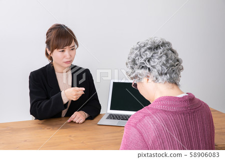 Women and seniors in angry suits 58906083