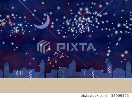 Crescent moon night city Crescent moon night city 58906563