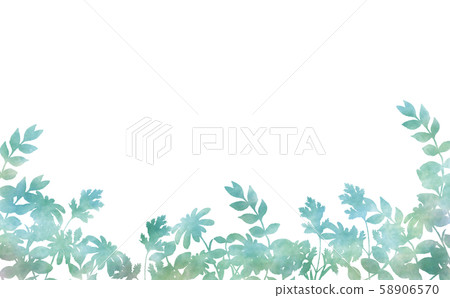 花和綠色剪影 58906570