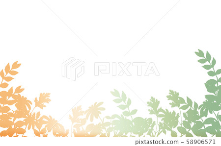 花和綠色剪影 58906571