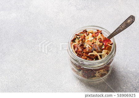 Dried spices, sun-dried tomatoes, dried carrots, 58906925