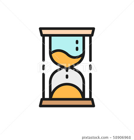 Vector hourglass, time management flat color icon. 58906968