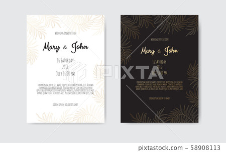 Vector invitation with gold floral elements. Luxury ornament template. greeting card, invitation Vector invitation with gold floral elements. Luxury ornament template. greeting card, invitation 58908113