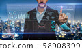Businessman analysis on digital 58908399