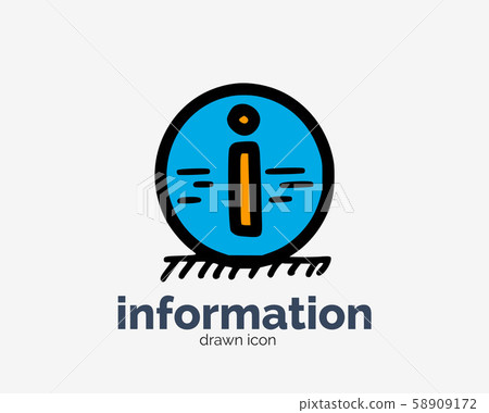 Hand drawn information i letter doodle icon 58909172