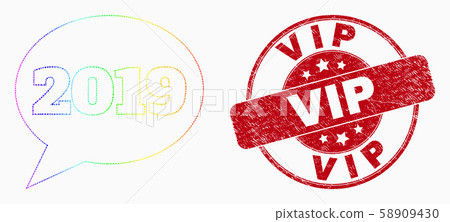 Vip Pixelated Image Vector Spectral Pixelated 2019 Message Balloon... - Stock Illustration ...