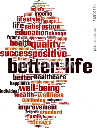 Better life word cloud 58910364