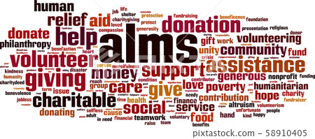 Alms word cloud Alms word cloud 58910405