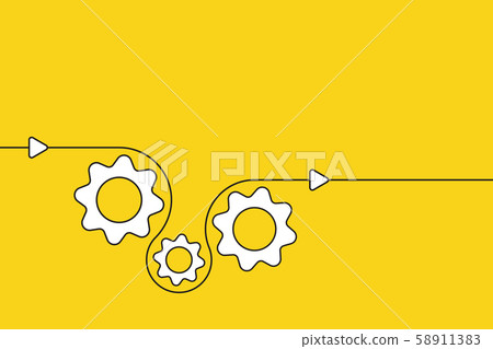 Three gear cog, cogwheels demonstrate business 58911383