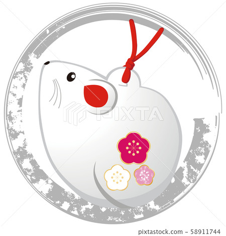 新年賀卡材料鈴木鈴美 插圖素材 圖庫