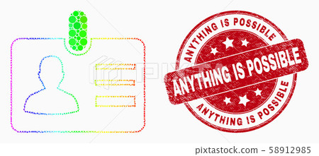 Vector Rainbow Colored Pixelated User Id Badge Icon and Distress Anything Is Possible Seal Vector Rainbow Colored Pixelated User Id Badge Icon and Distress Anything Is Possible Seal 58912985