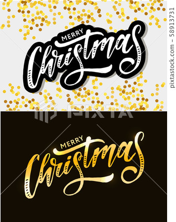 Christmas lettering Calligraphy Brush Text Holiday Christmas lettering Calligraphy Brush Text Holiday 58913731