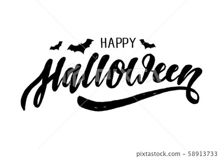 Happy Halloween lettering Calligraphy Brush Text Happy Halloween lettering Calligraphy Brush Text 58913733