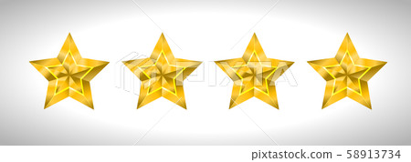 Star realistic metallic golden isolated yellow 3D Star realistic metallic golden isolated yellow 3D 58913734