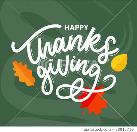 Happy thanksgiving brush hand lettering, isolated Happy thanksgiving brush hand lettering, isolated 58913739